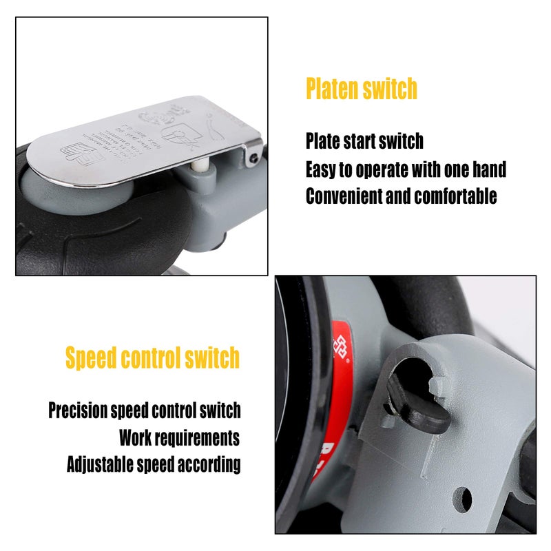 Valianto Air Random Orbital Sander 5" Dual Action Palm Sander, 2.5mm Eccentricity Pneumatic Sander Lightweight and Low Vibration With Speed regulation - Image 5